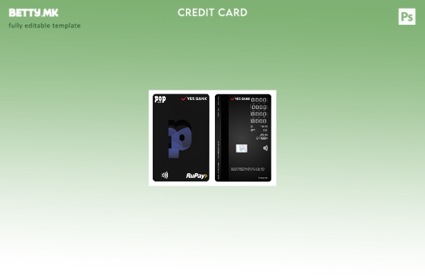 модерен стил Индија ДА банка POP Club RuPay шаблон за вертикална кредитна картич